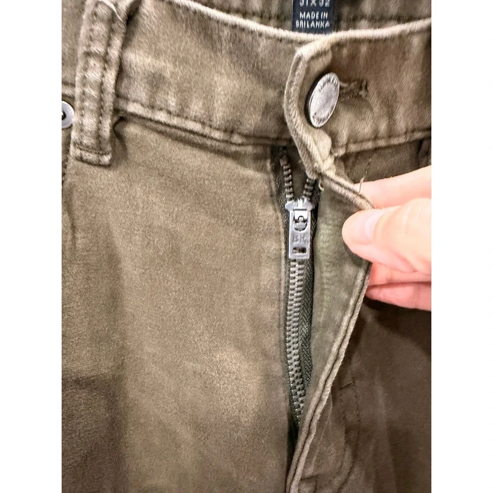 Banana Republic Mens Slim Traveler Pant 31x32 Olive Brown Stretch 5-Pocket